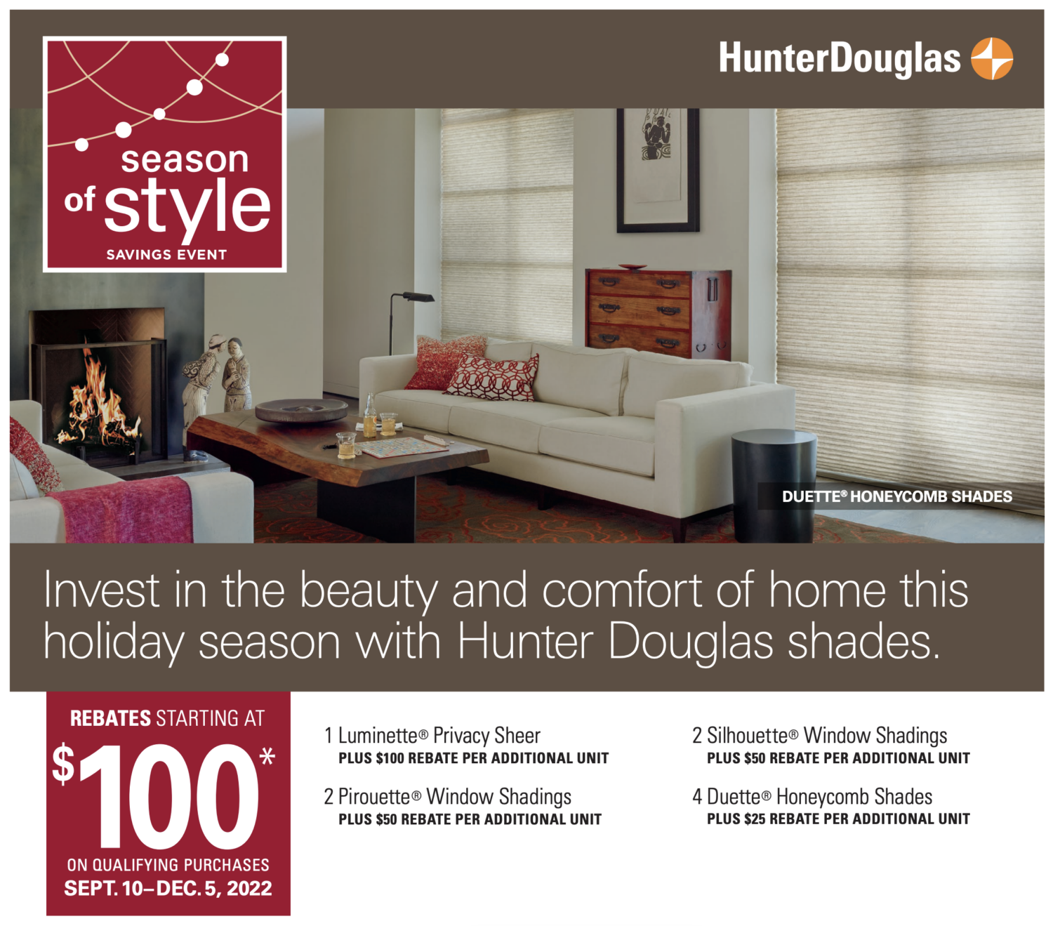 Hunter Douglas Promotions – Sugar Bakers Home Fashions