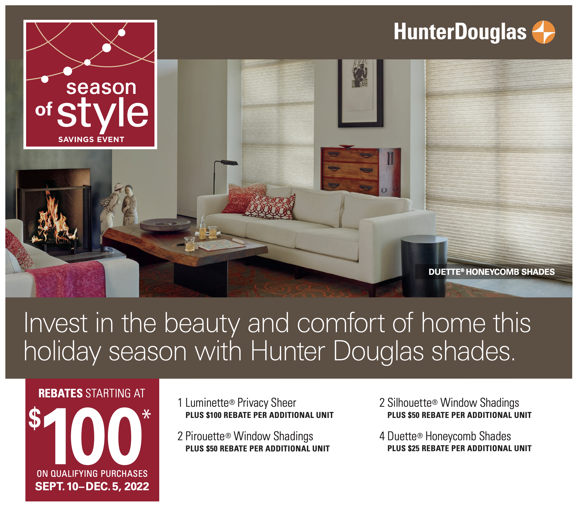 Hunter Douglas Promotion Fall 2022